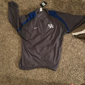 Medium Nuke Men’s Gray University of Kentucky UK Dri-Fit Quarter Zip Windbreaker